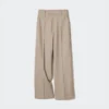 Brede broek van geborsteld jersey voor dames | Lang