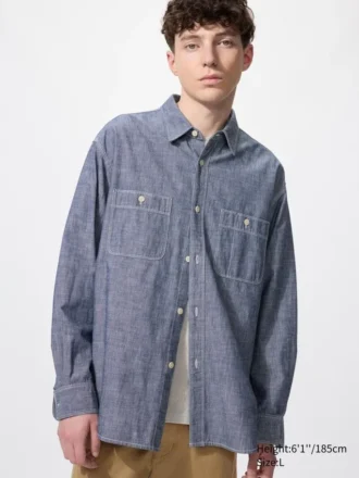 Chambray-overshirt voor heren