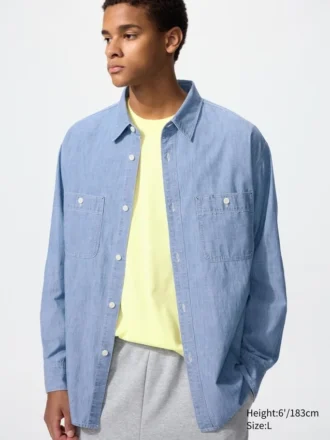 Chambray-overshirt voor heren