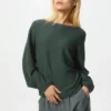 Dames 3D Knit katoenen trui met volumineuze mouwen