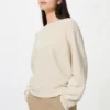 Dames 3D Knit katoenen trui met volumineuze mouwen