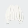 Dames 3D Knit katoenen trui met volumineuze mouwen