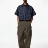 Dames denim boxy overhemd | Halflange mouwen