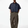 Dames denim boxy overhemd | Halflange mouwen