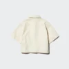 Dames denim boxy overhemd | Halflange mouwen