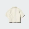 Dames denim boxy overhemd | Halflange mouwen