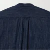 Dames denim overhemd met pintucks en korte mouwen
