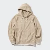 Dames-Hoodie met capuchon en doorlopende rits (gestreept)
