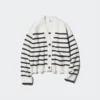 Dames kort vestje van Souffle Yarn | Gestreepte | V-hals