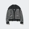 Dames kort vestje van Souffle Yarn | Gestreepte | V-hals