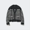 Dames kort vestje van Souffle Yarn | Gestreepte | V-hals