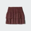 Dames mini-rok met plooien en volants