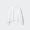 Dames Oxford Boxy Cropped Overhemd