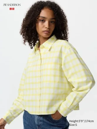 Dames Oxford Boxy Cropped Overhemd | Geruit