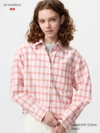 Dames Oxford Boxy Cropped Overhemd | Geruit