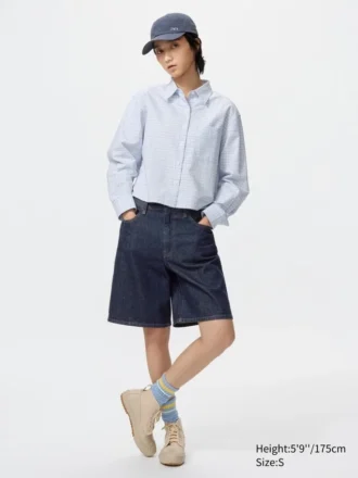 Dames Oxford Boxy Cropped Overhemd | Geruit