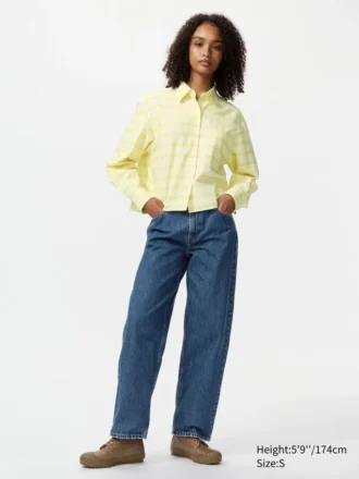 Dames Oxford Boxy Cropped Overhemd | Geruit