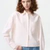 Dames Oxford Boxy Cropped Overhemd | Gestreepte