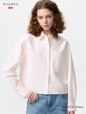 Dames Oxford Boxy Cropped Overhemd | Gestreepte