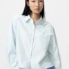 Dames Oxford Boxy Cropped Overhemd | Gestreepte