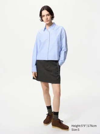 Dames Oxford Boxy Cropped Overhemd | Gestreepte