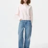 Dames Oxford Boxy Cropped Overhemd | Gestreepte