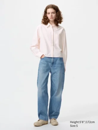 Dames Oxford Boxy Cropped Overhemd | Gestreepte