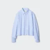Dames Oxford Boxy Cropped Overhemd | Gestreepte