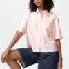Dames Oxford Boxy Overhemd | Korte mouwen