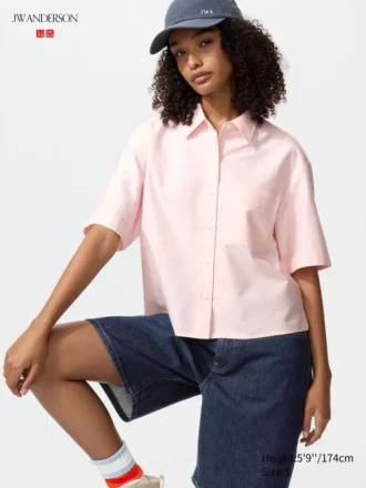Dames Oxford Boxy Overhemd | Korte mouwen