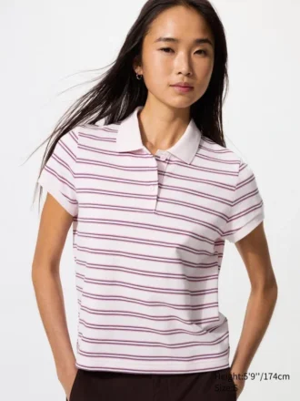 Dames Pique Mini Poloshirt | Gestreepte