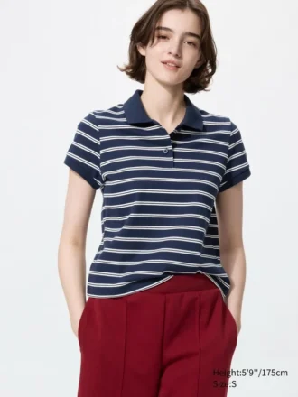 Dames Pique Mini Poloshirt | Gestreepte