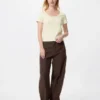 Dames Pointelle Mini-T-shirt met ronde hals