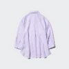 Dames Premium Linen shirt met skipperkraag en 3/4 mouwen | Gestreepte