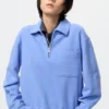 Dames-sweater met halve rits