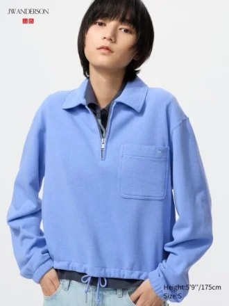 Dames-sweater met halve rits