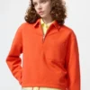 Dames-sweater met halve rits