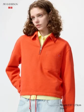 Dames-sweater met halve rits