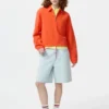 Dames-sweater met halve rits