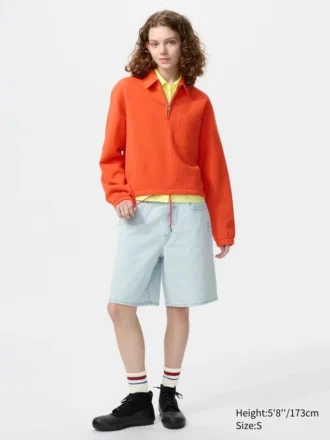 Dames-sweater met halve rits