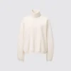 Dames T-shirt met longsleeves en koltrui van geborsteld jersey