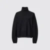 Dames T-shirt met longsleeves en koltrui van geborsteld jersey