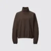 Dames T-shirt met longsleeves en koltrui van geborsteld jersey