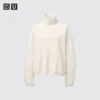 Dames T-shirt met longsleeves en koltrui van geborsteld jersey
