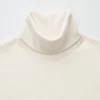 Dames T-shirt met longsleeves en koltrui van geborsteld jersey
