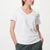 Dames-T-shirt met V-hals van slubkatoen