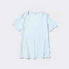 Dames-T-shirt met V-hals van slubkatoen