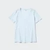 Dames-T-shirt met V-hals van slubkatoen
