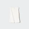 Dames T-shirt van crêpe jersey met boothals en zonder mouwen