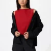 Dames T-shirt zonder mouwen met gerimpelde boord en boothals